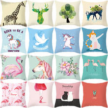 Ins Household Goods Net Red Flamingo Print Pillowcase Living Room Sofa Pillow Cushion Cover Hot Models 2024 - buy cheap