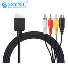 ESYNiC-Cable s-video AV de 1,8 metros para PS1, PS2, PS3, chaqueta de PVC, Cable de s-video compuesto, 3RCA, Audio de vídeo, HD, TV 2024 - compra barato