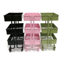 Mini Trolley Floor Storage Rack with Wheels Dollhouse Miniature Furniture Shelf Bookshelf Storage Display Rack Decorate 2024 - buy cheap