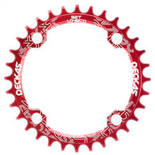 Deckas 104bcd oval estreito largo chainring mtb mountain bike bicicleta 32t peças de placa único dente 104 bcd vermelho 2024 - compre barato