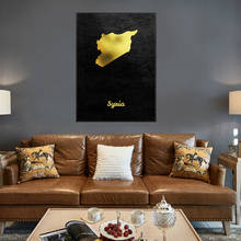 Impresión de arte de pared con mapa dorado, póster moderno, imágenes de pared, decoración para sala de estar 2024 - compra barato
