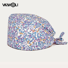 Gorro con estampado floral Morado para hombre y mujer, gorra transpirable de alta calidad, para laboratorio, para dentistas, venta al por mayor 2024 - compra barato