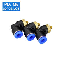 High quality 30Pcs of PL6-M5, 6mm Push In One Touch Connector M5 Thread Pneumatic Quick Fittings 2024 - buy cheap