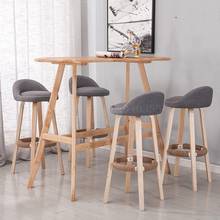 Silla de escritorio moderna y minimalista para el hogar, taburete alto de madera maciza, taburete de bar de moda, silla de escritorio frontal 2024 - compra barato