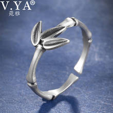 V. Я Винтаж 925 стерлингового серебра бамбук кольца для женщин Регулируемый индивидуальный дизайн кольца модная женская ювелирные изделия 2024 - купить недорого