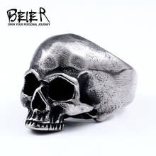 Beier 316L Stainless steel Vintage punk skull men's ring ancient silver color rock fashion jewelry BR8-706 2024 - buy cheap