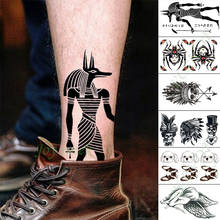 Waterproof Temporary Tattoo Sticker Egypt Anubis Death Dangerous Wolf Dog Tatto Flash Tatoo Fake Tattoos for Kids Men Women 2024 - buy cheap