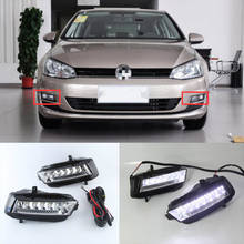 1 Set LED For Volkswagen VW Golf 7 2013 2014 2015 2016 DRL Daytime Running Lights Daylight With Turn Yellow Signal 2024 - buy cheap