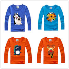 Camiseta estampa de desenhos animados para crianças, camisa de algodão estampa de leão e dinossauro para bebês meninos meninas verão 2024 - compre barato