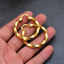 Africa Dubai Gold Color Earring For Women Ethiopia jewelry wholesale Wave pattern earrings distortion Flowers earrings 2024 - buy cheap