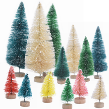 Mini árbol de Navidad Multicolor, adorno de pino nevado para Navidad, fiesta de año nuevo, decoración del hogar, recuerdos para niños, suministros de Navidad 8z 2024 - compra barato