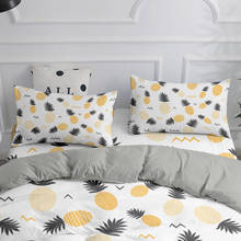 Conjunto de roupa de cama com estampa de abacaxi, conjunto capa de edredom, lençóis, conjunto completo, queen, king size 2024 - compre barato