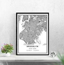 Brooklyn map print poster canvas | Brooklyn city map print poster canvas 2024 - buy cheap