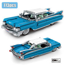 Sembo High-Tech Series Blue Pull Back Racing Cadillac Classic Car Educational Toys Building Blocks Bricks DIY Birthday Gifts 2024 - buy cheap