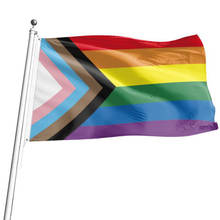 Rainbow Flag Gay Rainbow Progress Pride Flag Gay Lesbian Trans Rainbow Progress Pride Flag 90x150cm 2024 - buy cheap