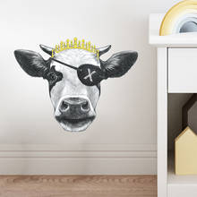 Креативный эскиз, Пиратская голова быка, настенные наклейки, украшения для дома, гостиной, эстетические Плакаты для подростков, настенные наклейки, виниловые обои 2024 - купить недорого