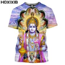 HOXIXIB-Camiseta con estampado 3D para hombre y mujer, camisa con estampado de hinduismo, Vishnu, dios de la India, Shiva, paseo en Toro, Nandi 2024 - compra barato