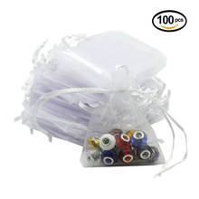 White 100pcs Organza Bag 7x9 9x12 13x18 15x20CM Drawstring Bags Jewelry Packaging Bags Candy Party Wedding Favor Gift Bags 55 2024 - buy cheap