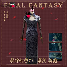 Anime Final Fantasy 7 Remake Tifa Lockhart Leopard Grain Cheongsam Party Dress Cosplay Costume Women Halloween FreeShipping 2020 2024 - buy cheap