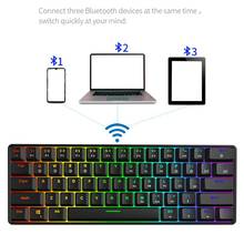 Teclado mecánico retroiluminado RGB, Bluetooth 5,0, modo Dual inalámbrico, 61 teclas Gateron 2024 - compra barato