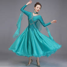 Ballroom Dance Dress Women long Sleeve green Standard Dancing Dresses Lady's Waltz Ballroom Competition Dance Costume 2024 - buy cheap