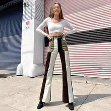 Patchwork Jeans Women High Waist Flare Pant Casual Ladies Trousers Denim Autumn Winter 2020 Slim Panelled Color Pant Back Pocket 2024 - buy cheap