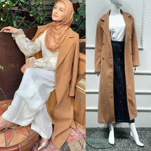 Осенне-зимнее женское длинное шерстяное пальто, теплое толстое двубортное ветрозащитное тонкое пальто, куртка с длинным рукавом, верхняя одежда, S-2XL 2024 - купить недорого