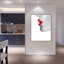 Canvas Painting Decor Painting  Oil  Painting Wall Picture  Poster Modern Wall  Art Picture  Red Mouth  Picture in Livingroom 2024 - buy cheap