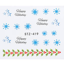 1 шт Рождественская наклейка на ногти водная наклейка слайдер Татуировка снег хлопья Санта Полное Обертывание Маникюр украшение фольга наконечник 2024 - купить недорого