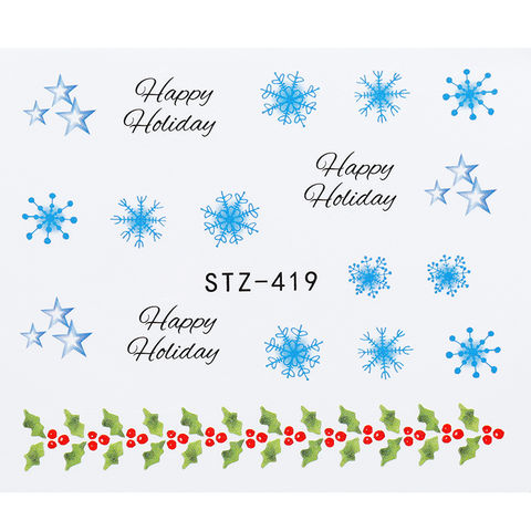 1 шт Рождественская наклейка на ногти водная наклейка слайдер Татуировка снег хлопья Санта Полное Обертывание Маникюр украшение фольга наконечник 2022 - купить недорого