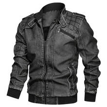 Jaqueta de couro masculina plus size 6xl, motocicleta, novo, outono inverno, quente, flanela, para homens 2024 - compre barato