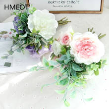 Artificial Flower Bridal Bouquet Rose Hydrangea Pompom Home Decoration Wedding Hand Bouquet Plants Wall Fake Flower Photo Props 2024 - buy cheap