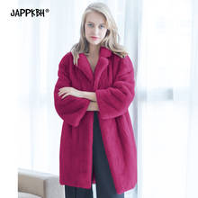 Faux Rabbit Fur Coat Women 2020 Autumn Winter Thick Warm Long Jackets Female Vintage Casual Plus Size Loose Solid Long Coat 4XL 2024 - buy cheap