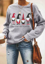 COLORED Just Hangin' with My Gnomies Christmas sweatshirt  funny graphic pullovers pure cotton jumper unisex Outfits Sweats top 2024 - buy cheap