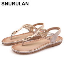 SNURULAN 2020Women Bohemian Flat Summer Casual Shoes Soft Bottom Beach Leisure Sandals Toe Sandals Female Soft Beach Sole Shoes 2024 - buy cheap