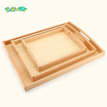 Conjunto de bandeja montessori de brinquedo pré-escolar, madeira, método montessori, materiais práticos para a vida, pequena bandeja para ensino, recebimento, educação precoce 2024 - compre barato