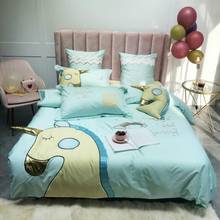 Unicorn Bedding Paste embroidery Bedding Set Cartoon Unicorn Elephant Egyptian Cotton Ultra Soft Duvet Covers Bed sheet Pillows 2024 - buy cheap