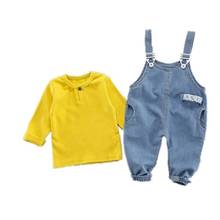 Ropa de algodón para niños, Camiseta de cuello redondo, pantalones con letras, conjunto de 2 unids/set, chándales de moda para niños pequeños 2024 - compra barato