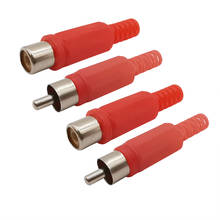 4Pcs/lot Red Plastic Handle RCA Male / Female Socket Welding Wiring Adapter Plug Jack Audio Video Connector 2024 - buy cheap