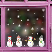 Рождественские настенные наклейки на окна, стеклянные Праздничные наклейки на стены, Санта-Клаус, снеговик, фрески, новогодние, рождественские украшения для домашнего декора 2024 - купить недорого