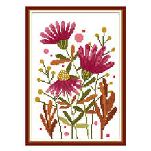 Flowercross stitch kit aida 14ct 11ct count printed canvas stitches embroidery DIY handmade needlework 2024 - buy cheap