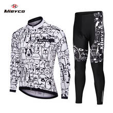 Autumn Cycling Jersey Set White Cat Dog Men Long Sleeve Racing Suit Maillot Ciclismo Outdoor Riding Bike MTB Clothing Pants Set 2024 - buy cheap