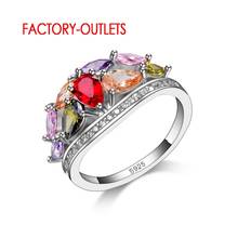 Anillos de compromiso para mujer, joyería de moda elegante, de 925 colores para boda, anillos de aniversario de cristal púrpura CZ 2024 - compra barato