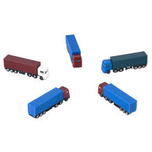5pcs 1:150 Scale Model Container Truck Lorry Vehicles N Gauge Architecture Model Building Scenery Supplies - Random Color 2024 - buy cheap