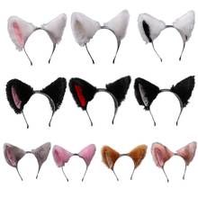 Mulheres anime animal peludo gatinho orelhas de gato bandana kawaii lolita maid cabelo hoop halloween cosplay festa traje fantasia vestido headwe 2024 - compre barato