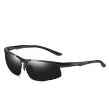 Óculos de sol masculino com design original, óculos polarizados de alumínio e magnésio quadrado para direção, espelhado em uv 2024 - compre barato