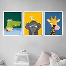 Nursery Poster Africa Animal Canvas Art Painting Posters Giraffe Elephant Crocodile Pictures For Baby Room Wall Home Decoration 2024 - buy cheap