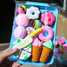 16pcs Cartoon Plastic Simulation Pretend Play Baby Fashion Dessert Food Donut Cake Ice Cream Cut Mini Role Play Kitchen Toys Set 2024 - buy cheap