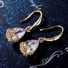 Pendientes colgantes geométricos de circonita para mujer, joyas exquisitas de cristal de gota de agua, pendientes llamativos, regalos de joyería 2024 - compra barato