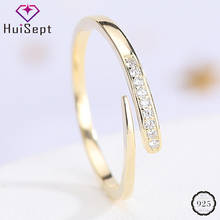 HuiSept-anillos de plata 925 con piedras preciosas de circonita AAA para mujer, anillo abierto para mujer, joyería fina, adorno de regalo para fiesta de boda, venta al por mayor 2024 - compra barato